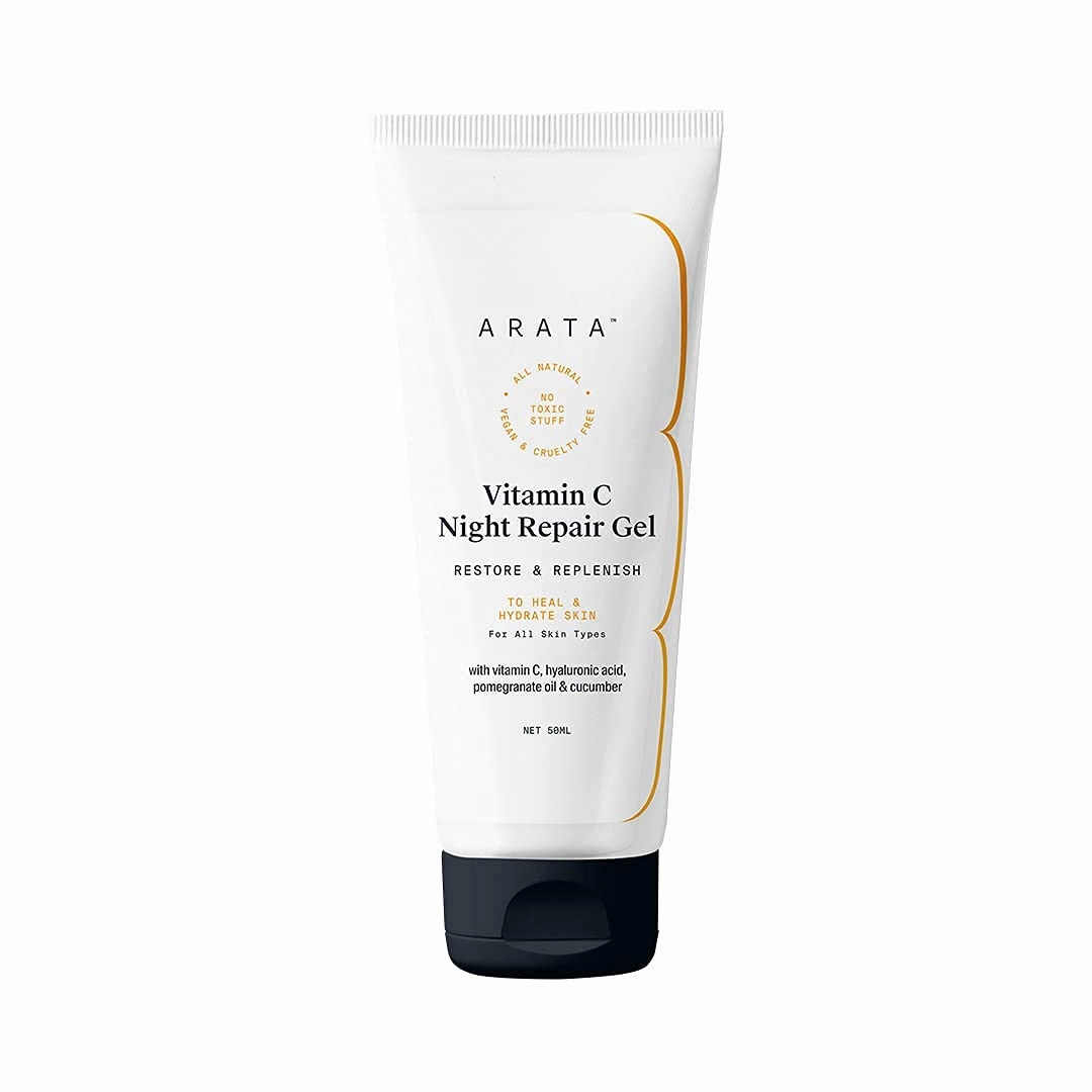 Vitamin C Night Repair Gel With Pomegranate, Hyaluronic Acid & Cucumber (50 ML) | All Skin Types | Restores & Replenishes Skin | All-Natural, Vegan & Cruelty-Free | night cream for women & men