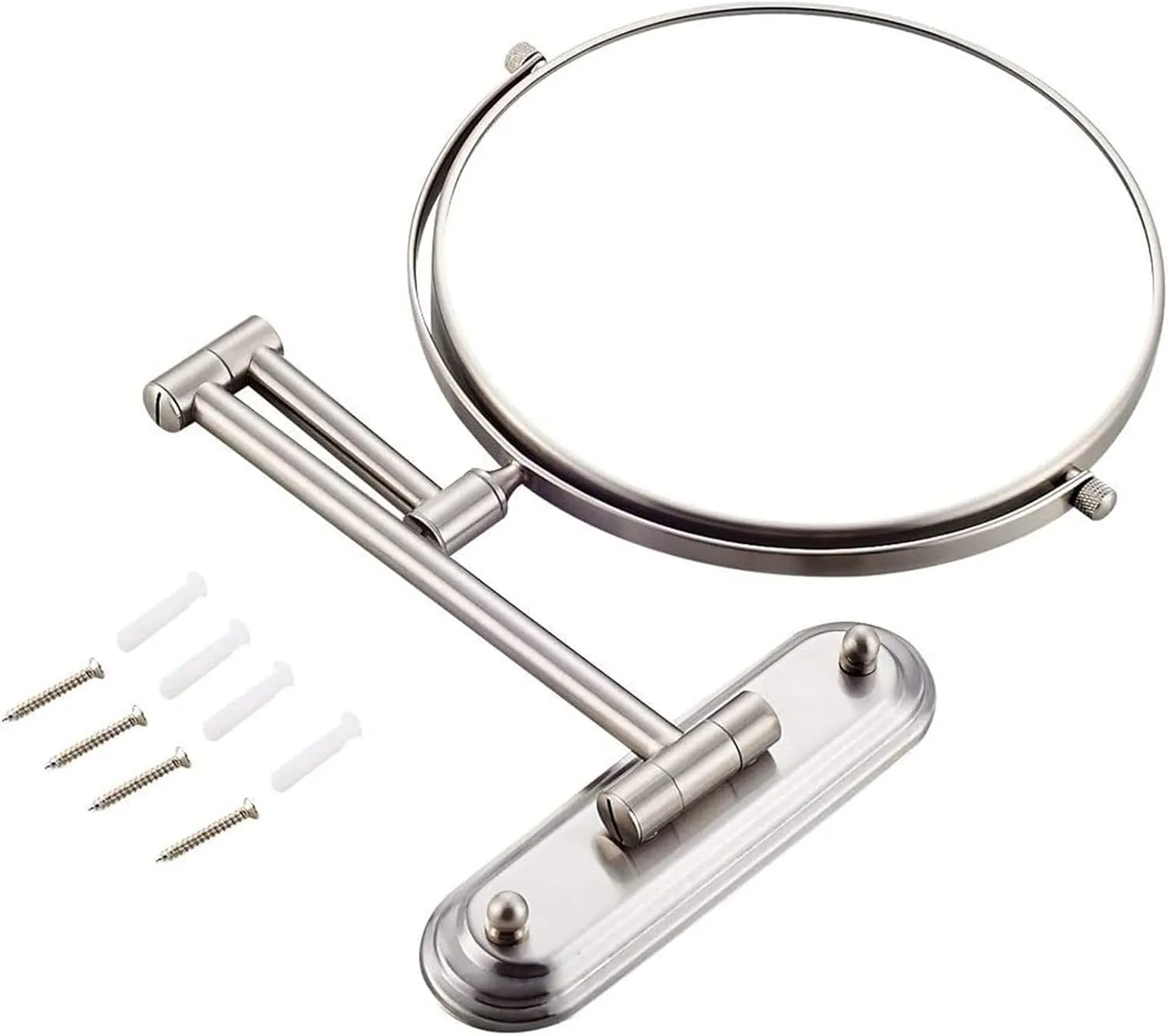 Wall Mounted Makeup Mirror 6 Inch 10X, Wall Mounted Makeup Mirror for Bathroom - Magnification Two-Sided 360° Rotatable Extendable Mirror (Black)