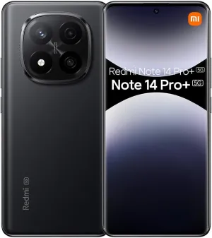 Xiaomi Redmi Note 14 Pro  Plus 5G   4G LTE (for Tmobile Mint Tello & Global) (256GB   8GB) NFC 6.67" 120Hz 200MP Pro AI Camera Model 24115RA8EG Unlocked Dual Sim (Midnight Black)