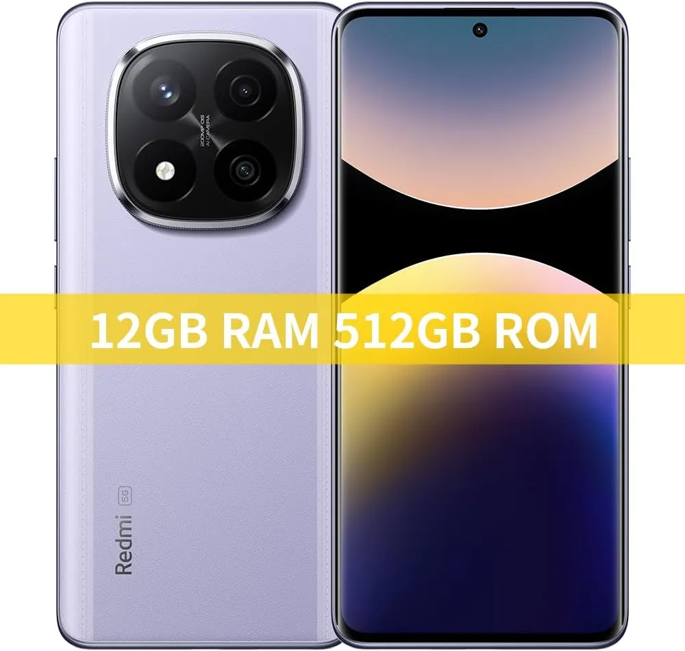Xiaomi Redmi Note 14 Pro  Plus 5G   4G LTE (for Tmobile Mint Tello & Global) (512GB   12GB) NFC 6.67" 120Hz 200MP Pro AI Camera Model 24115RA8EG Unlocked Dual Sim (Lavender Purple)