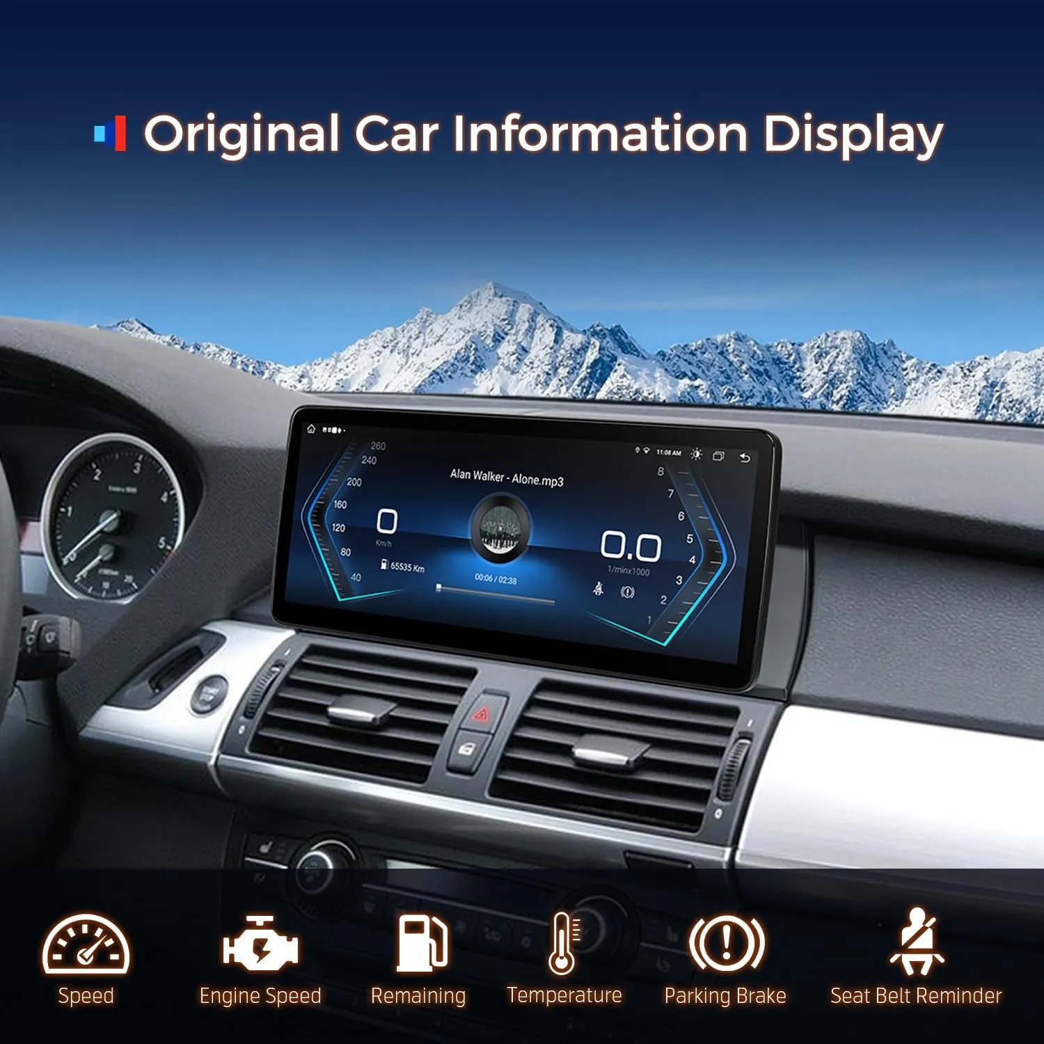 XTRONS 12.3 Inch Android 14 Car Stereo for BMW X5 E70 X6 E71 2007-2010 CCC System, IPS Touch Screen 4 64GB Global 4G Car Radio GPS Navigation Support Wireless Car Play Android Auto