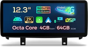 XTRONS 12.3 Inch Android 14 Car Stereo for BMW X5 F15 X6 F16 (2014-2017) NBT System, IPS Touch Screen 4 64GB Global 4G Car Radio GPS Navigation Support Wireless Car Play Android Auto