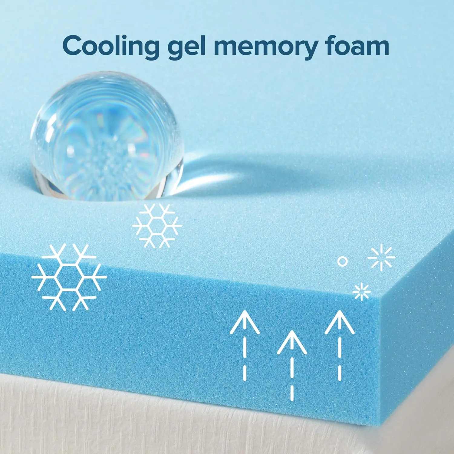 ZINUS 3 Inch Green Tea Cooling Gel Memory Foam Mattress Topper, Smaller, More Convenient WonderBox Packaging, Cooling Gel Foam, CertiPUR-US Certified, King